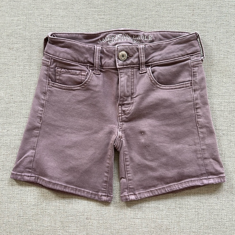 AEO Midi Super Stretch Twills Mauve Shorts
